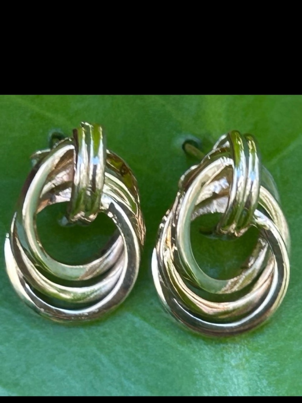 Vintage 14k yellow gold "love knot" stud post earrings not scrap
